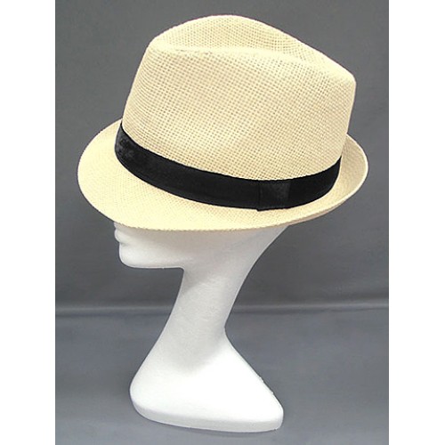 Fedora Straw Hat - Beige -HT-1188BE